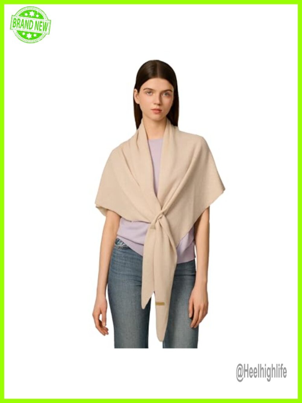 Cashmere Wool Blend Shawl Wrap Women Triangle Scarf Oversized